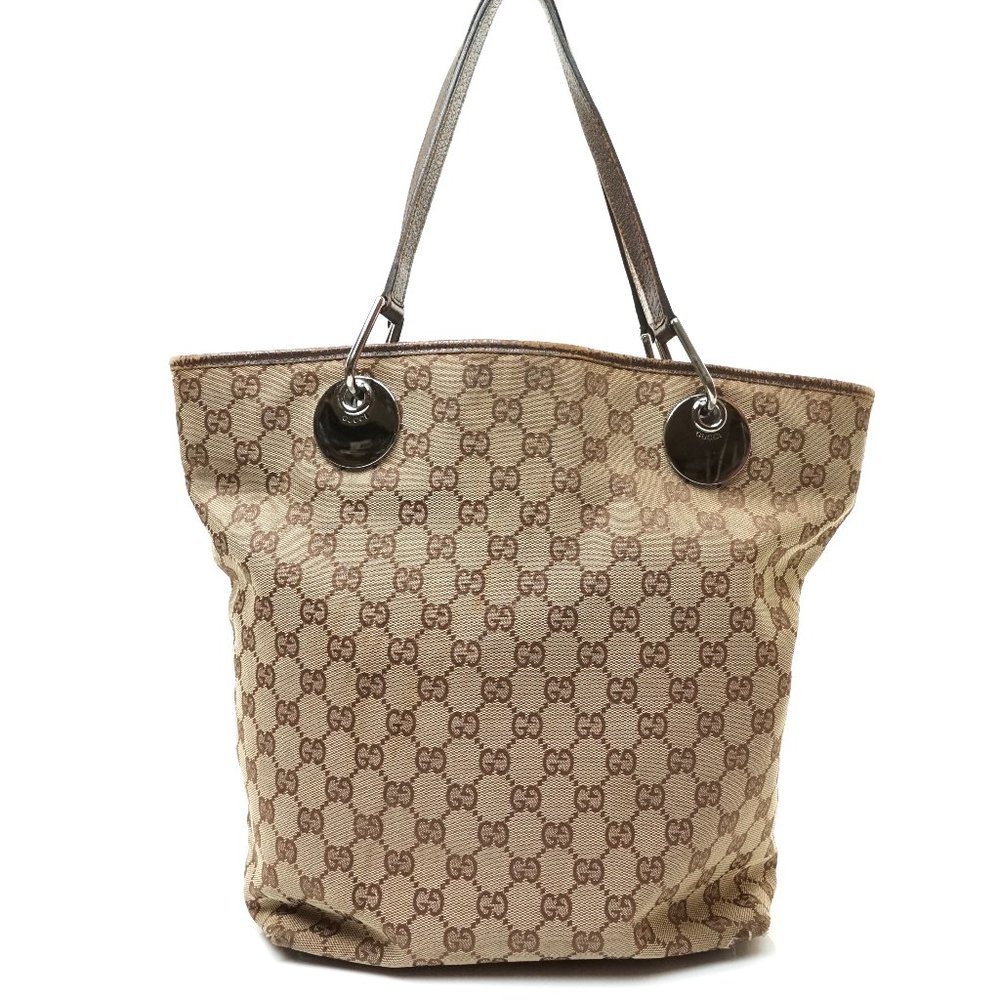 Auth Gucci Bag Brown Canvas #7412G97